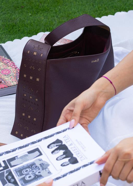 Saru Tote Bag in Dark Burgundy