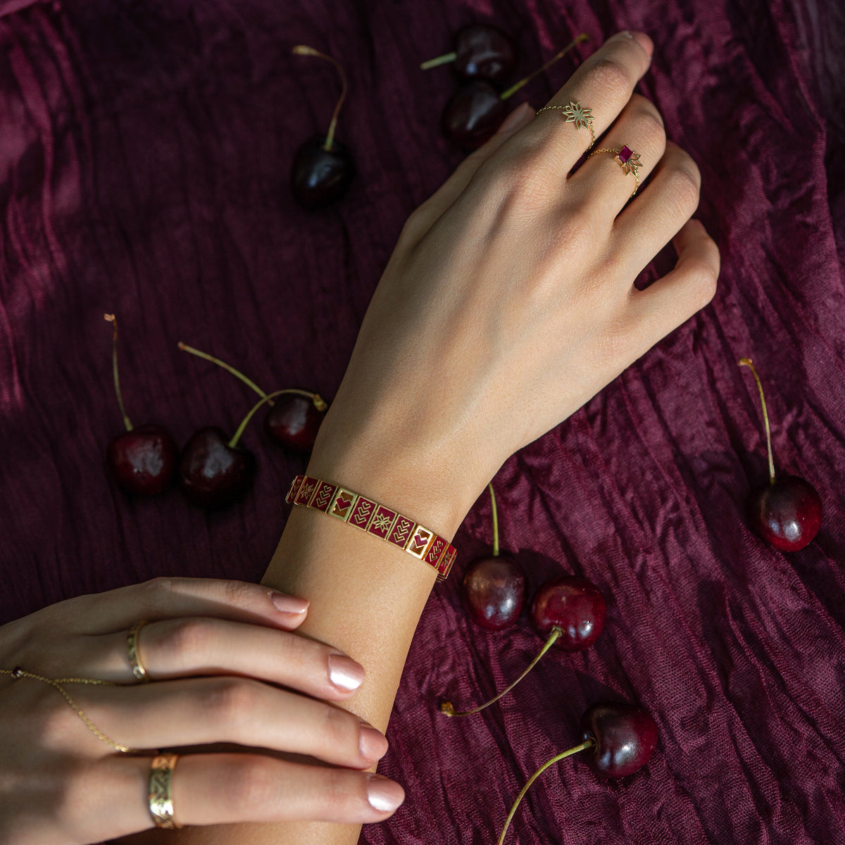 Saru Charm Bracelet - Cherry