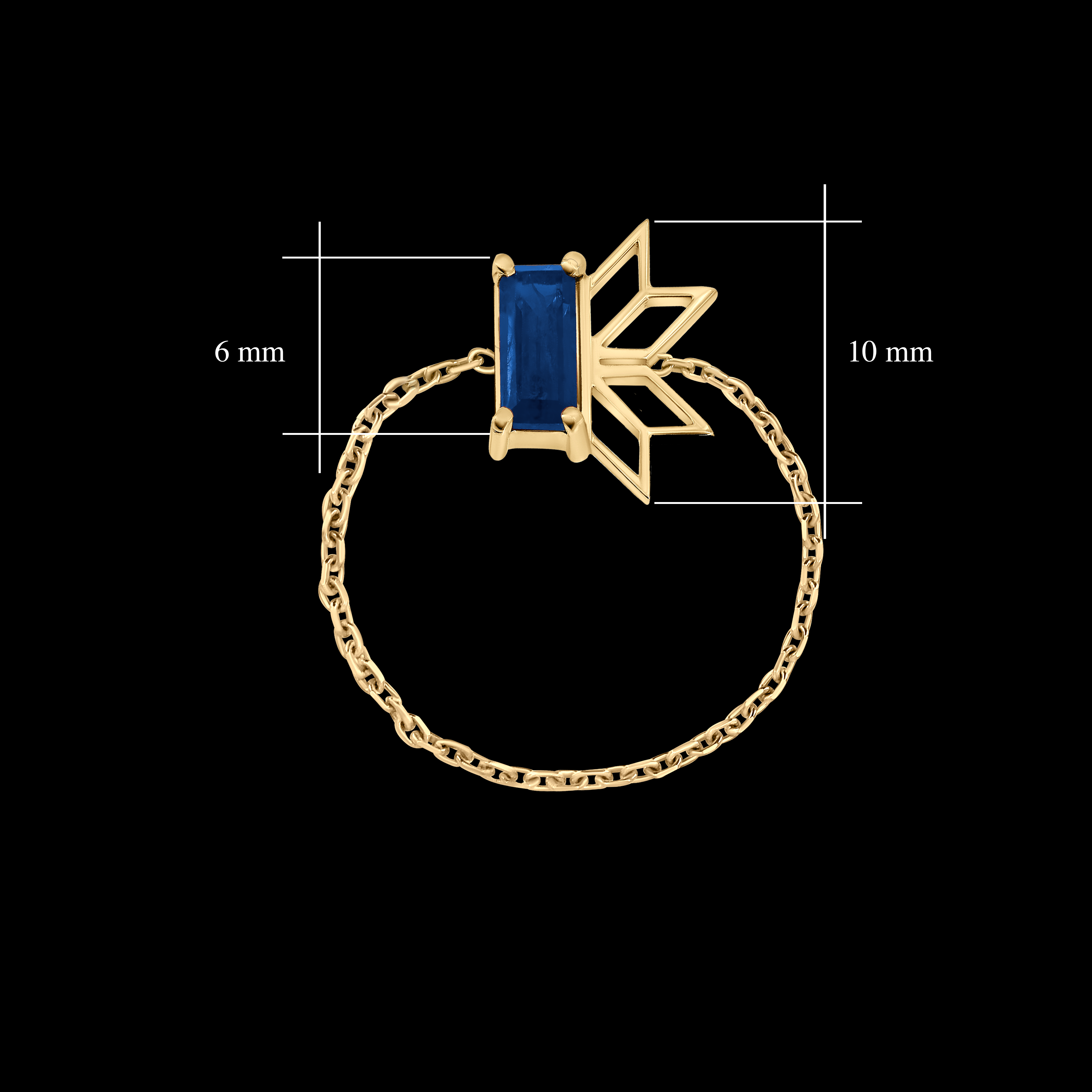 Saru Sapphire Chain Ring