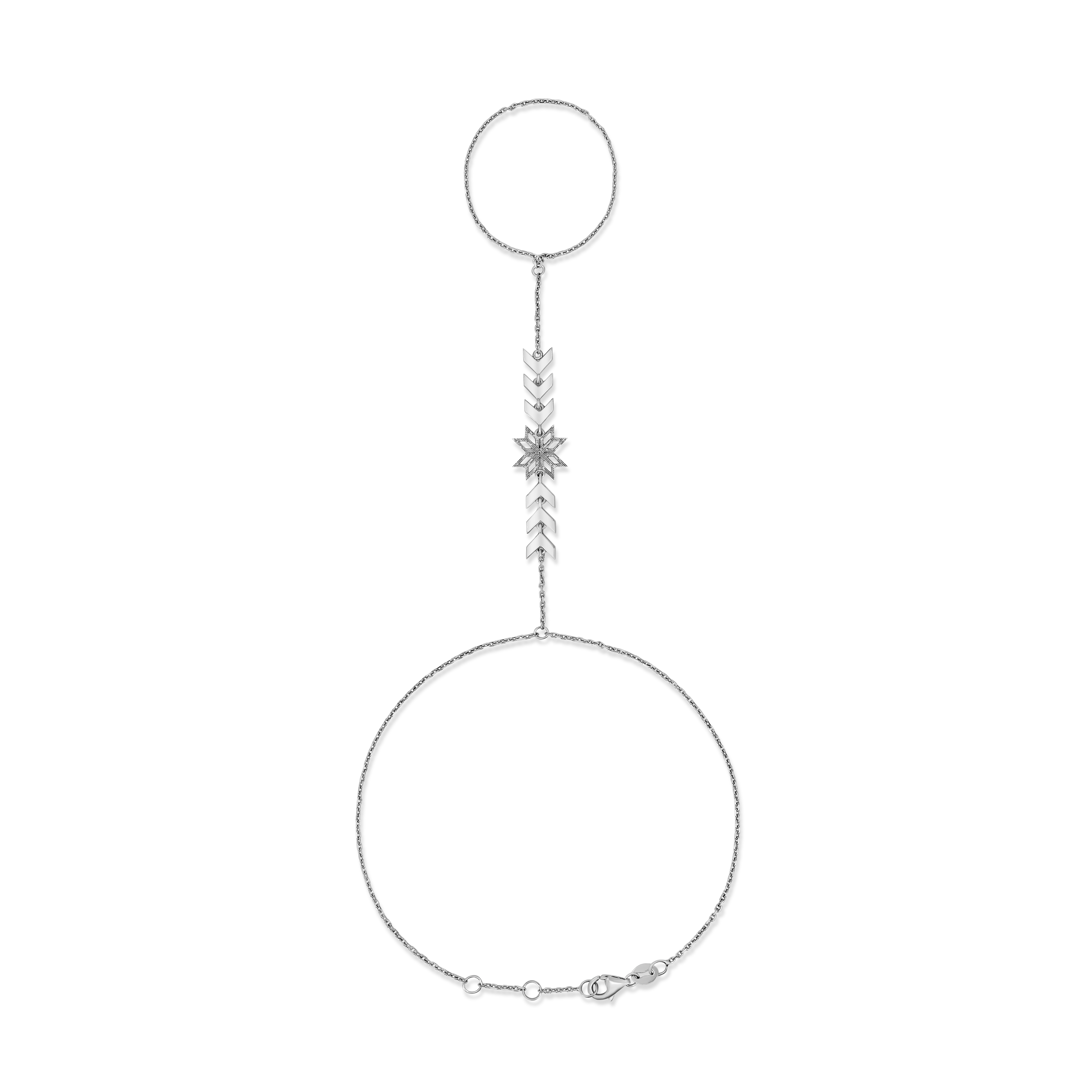 Thalj Hand Chain in white gold