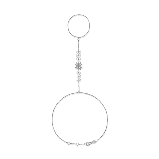 Thalj Hand Chain in white gold