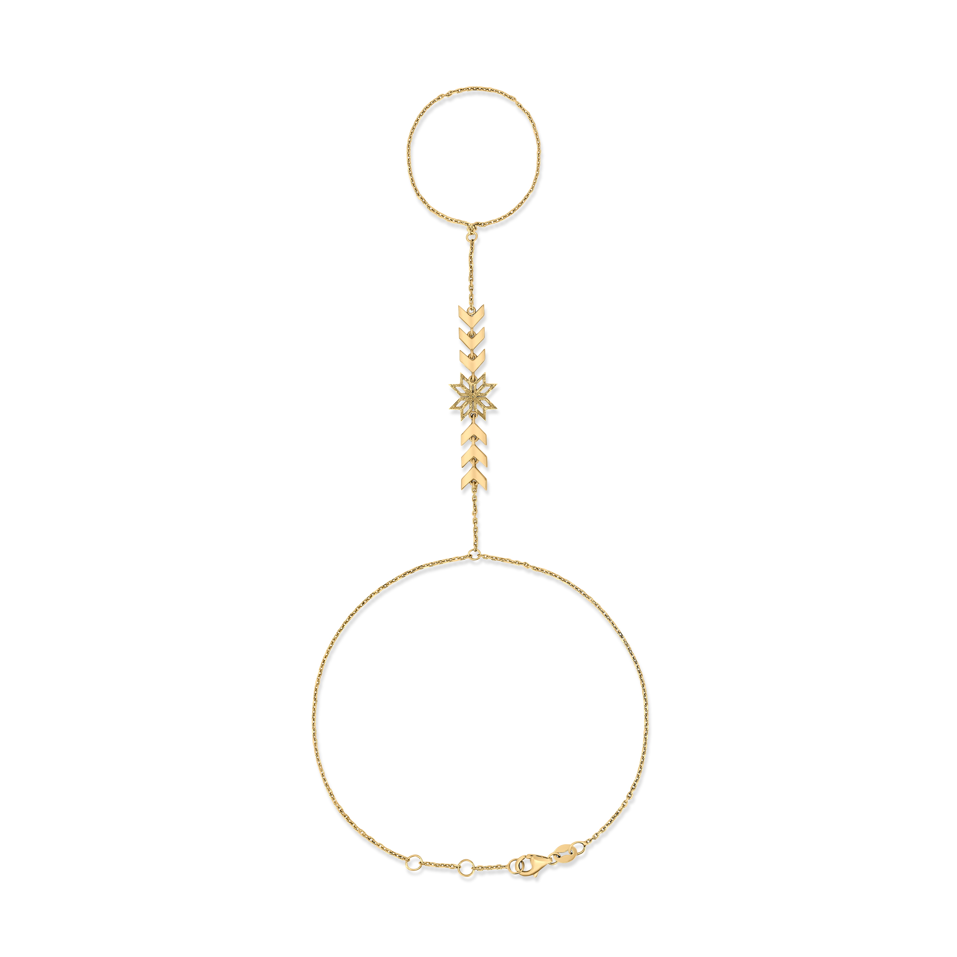 Thalj Hand Chain in yellow gold