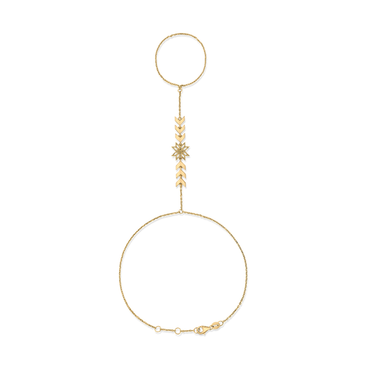 Thalj Hand Chain in yellow gold