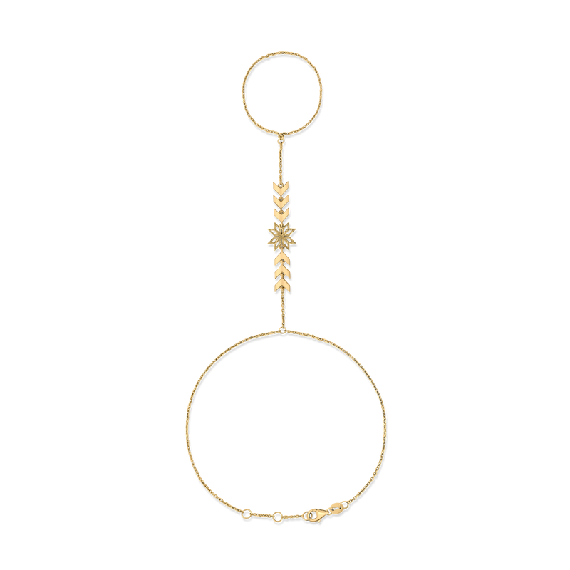 Thalj Hand Chain in yellow gold