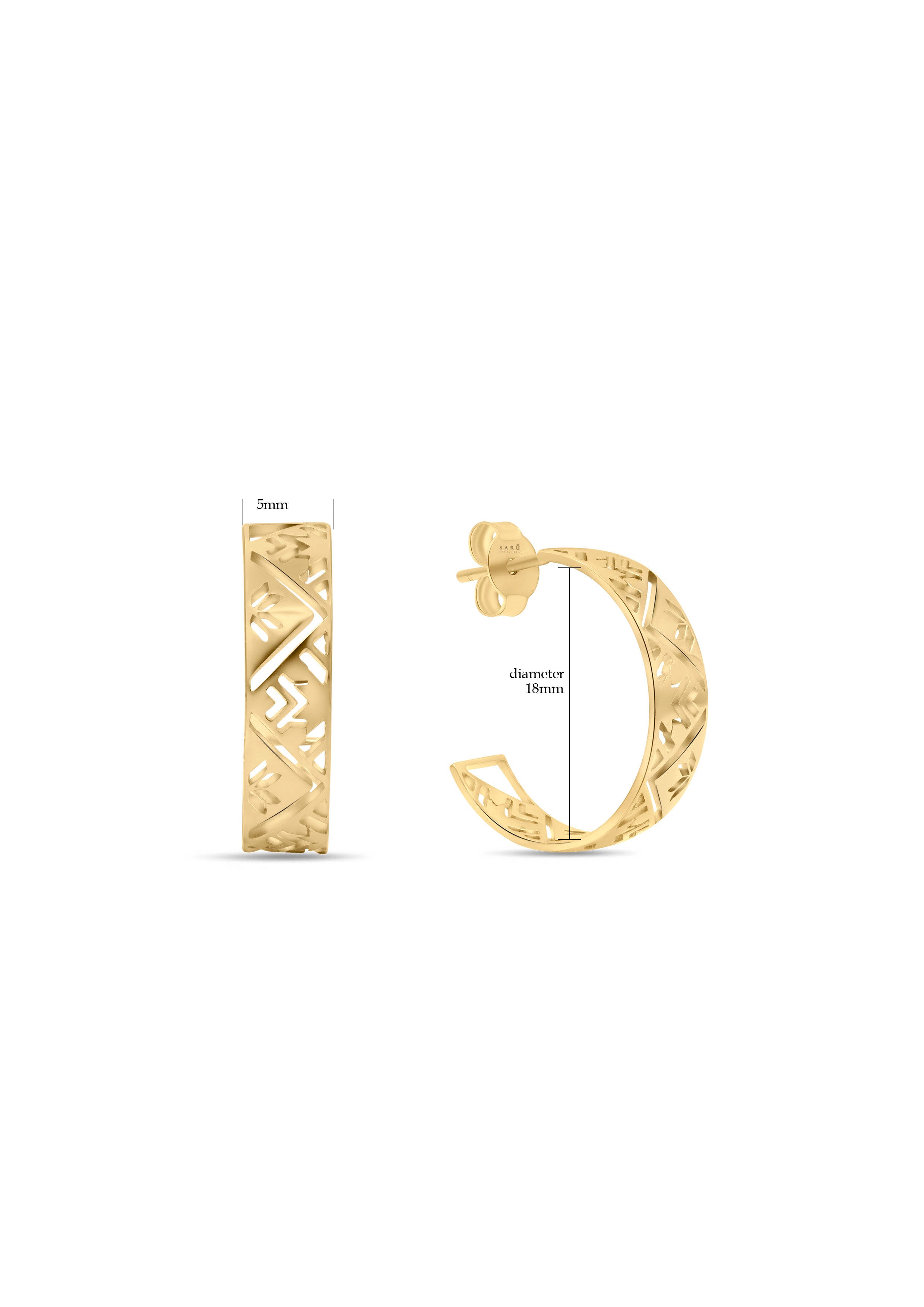 Tatreez hoop earring
