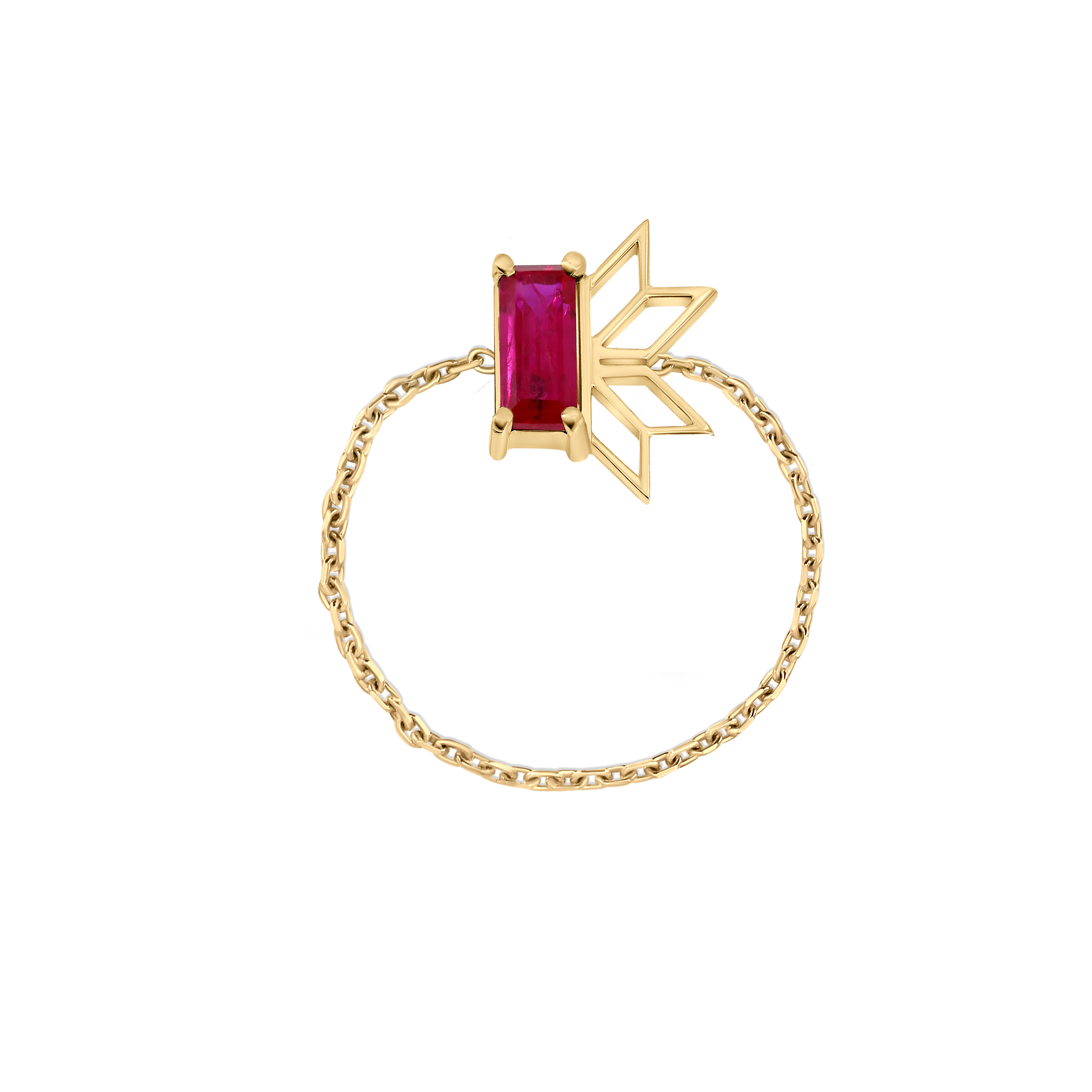 Saru Ruby Chain Ring