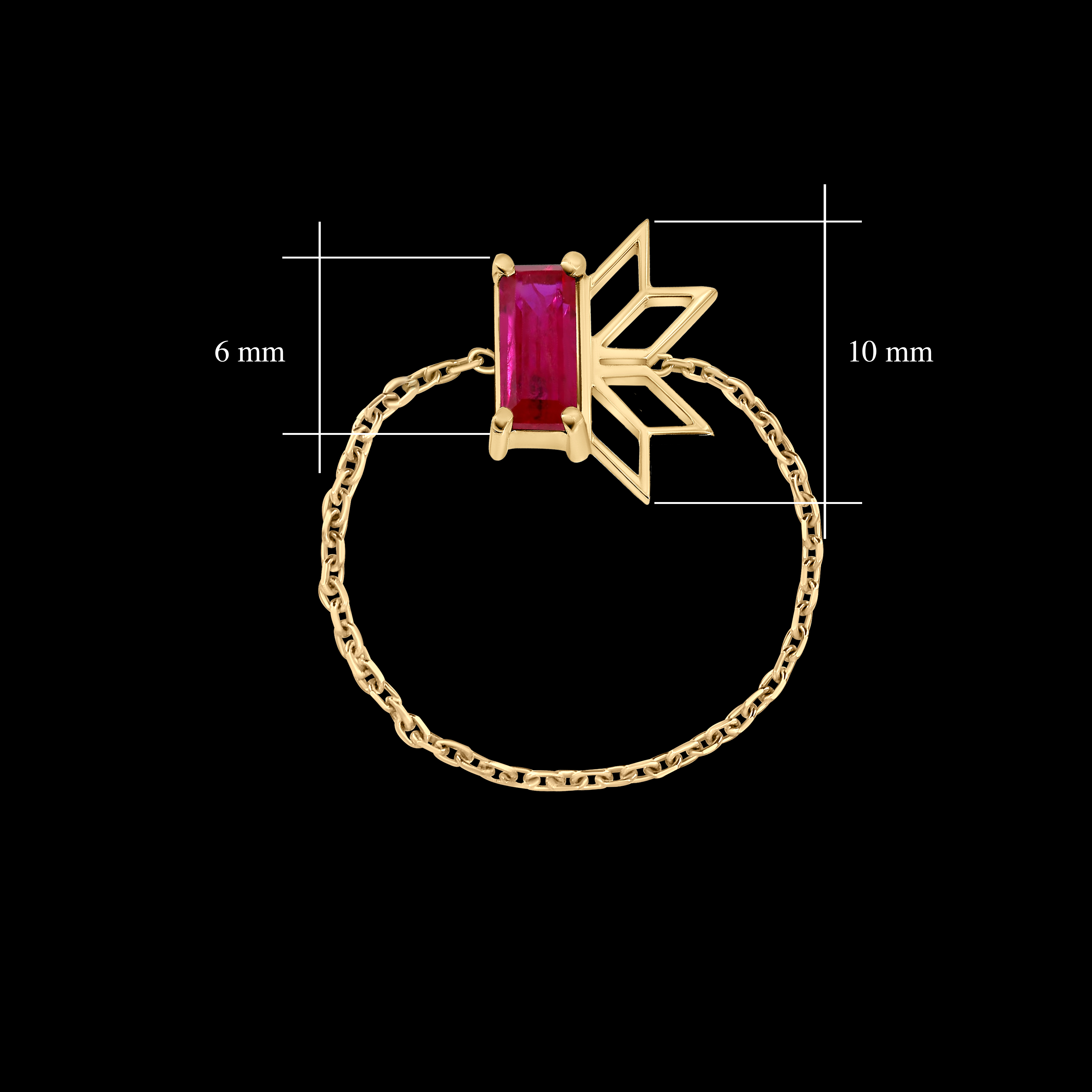 Saru Ruby Chain Ring