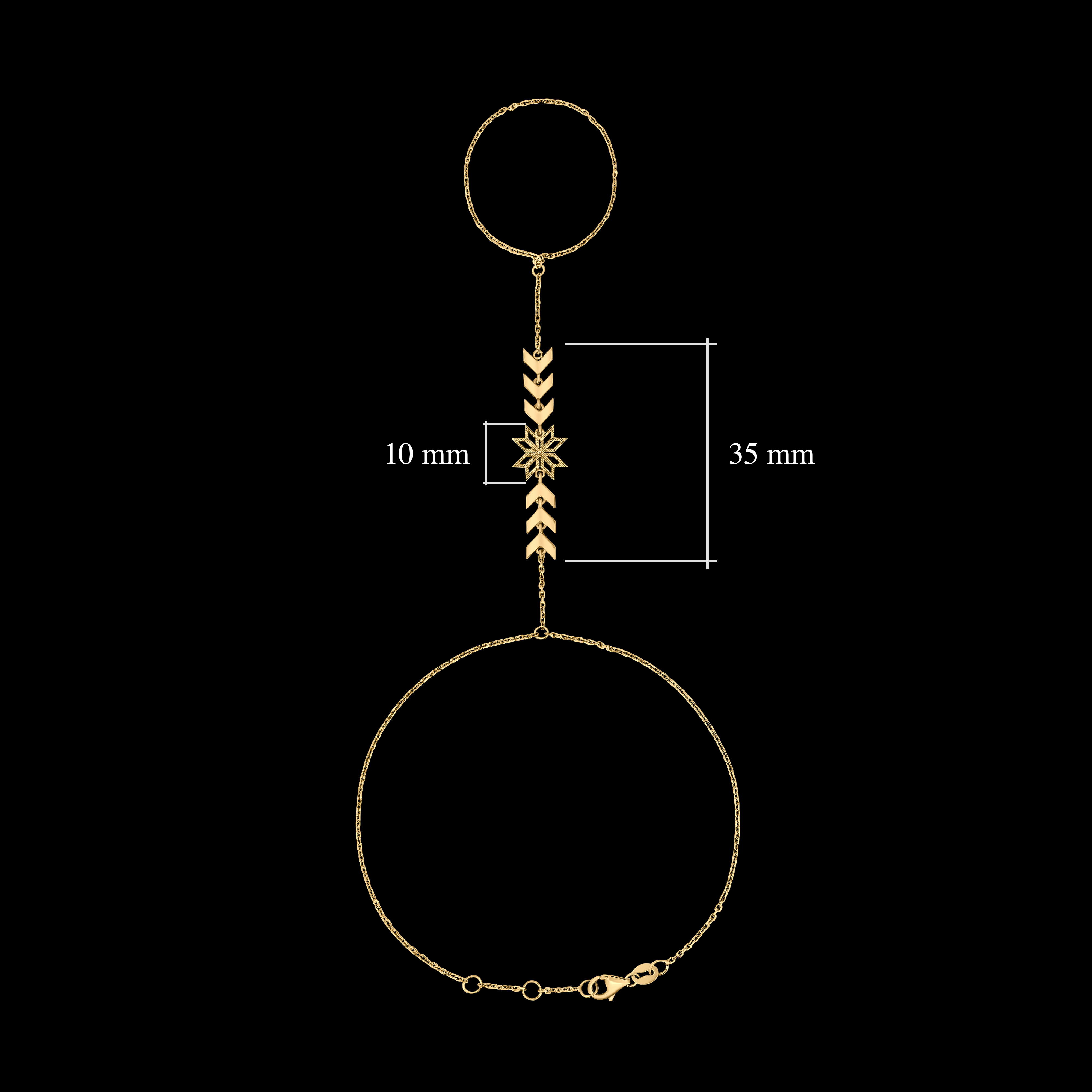 Thalj Hand Chain in yellow gold